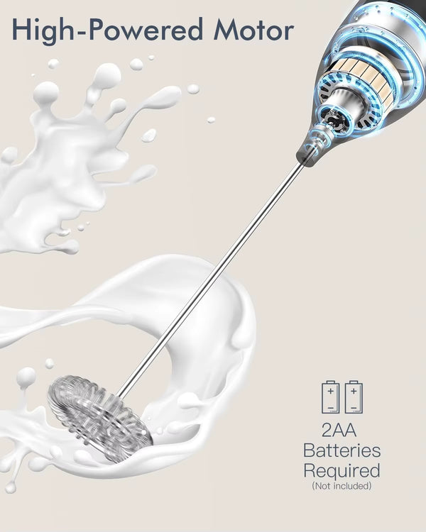 Milk Frother Handheld Electric Foam Maker Frother Wand, Whisk Drink Mixer & Foamer for Coffee Latte Matcha Hot Chocolate