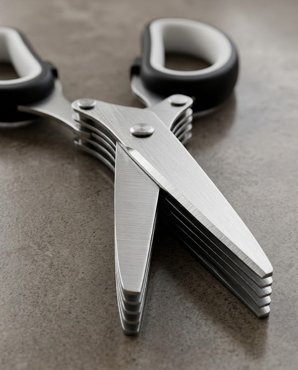 Multifunctional Muti-Layers Stainless Steel Knives Multi-Layers Kitchen Scissors Scallion Cutter Herb Laver Spices Cook Tool Cut
