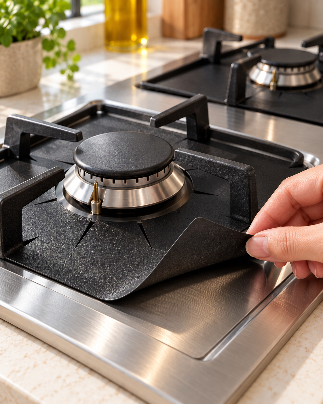 Reusable Gas Hob Burner Liners – Non-Stick, Cut-to-Fit (4 Pack)