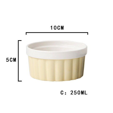 250ml Ribbed Ceramic Ramekin Bowl