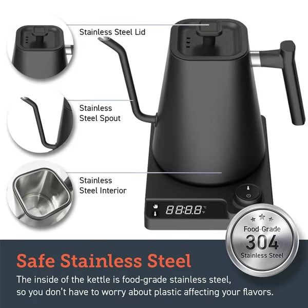 1200W Gooseneck Electric Kettle with Temperature Control Electric Kettle for Coffee and Tea Kettle Coffee Pot 110V/220V