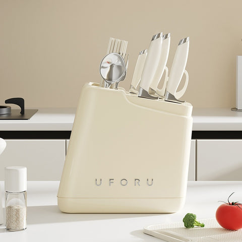 Universal Knife Rack with Built-In Sharpening Slots – ABS Body