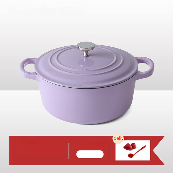 Wudy Kitchen — Iron Workshop Enamel Soup Pot Thickened Cast Pot