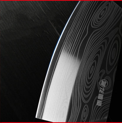 Laser Damascus Pattern Slicing Knife – Wood Handle