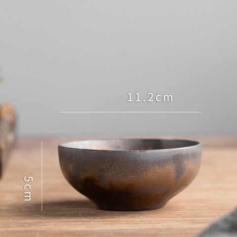 Rustic Bronze-Effect Porcelain Bowl Collection