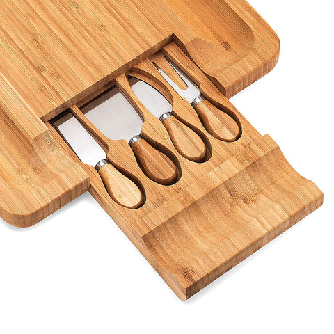 Large Bamboo Charcuterie Board with Hidden Knife Drawer