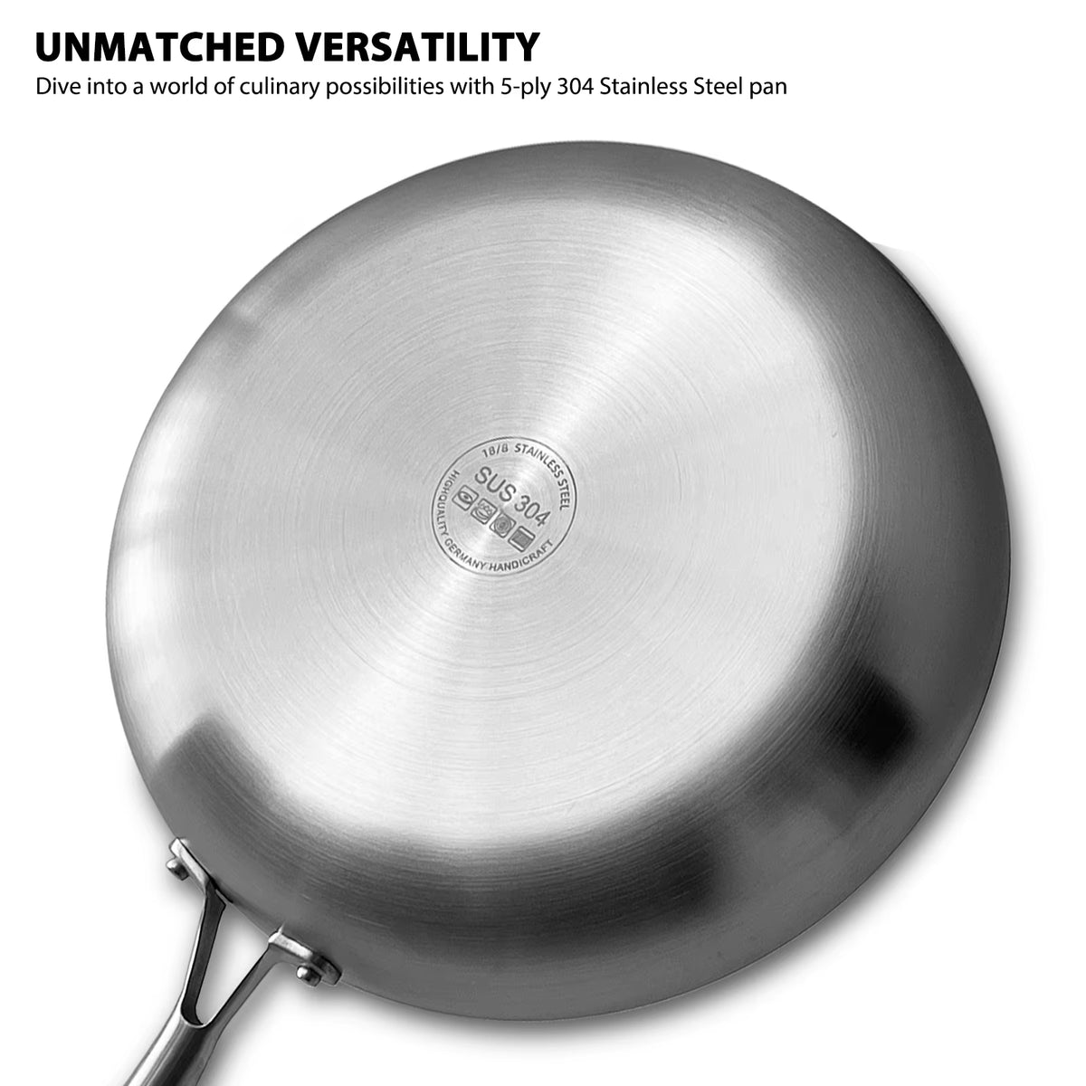 The wok spatula does not scratch the surface of the wok.
