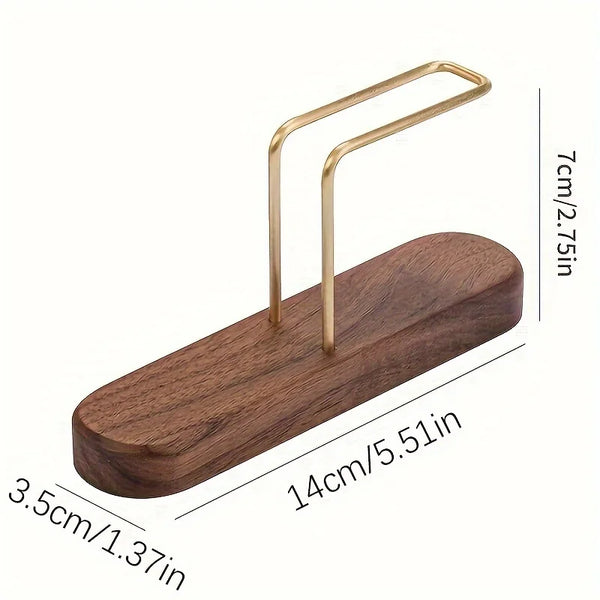Coffee Filter Holder, Stand Coffee Paper Storage, Coffee Filter Container for V60 Paper Coffee Filters, Walnut & Brass