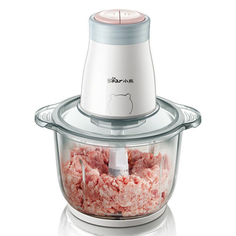 2L Electric Meat Grinder – Thickened Glass Bowl & 300W Copper Motor (4-Blade Chopper)