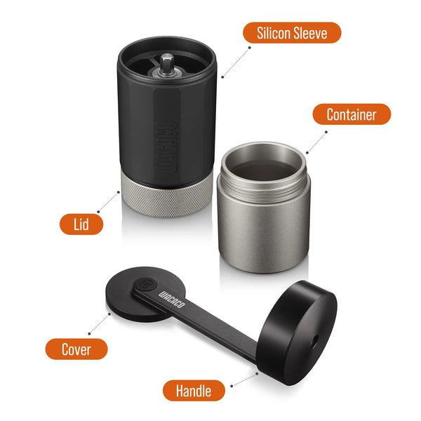 Exagrind, Portable Manual Coffee Grinder with Stainless Steel Conical Burr, Mini Grinder