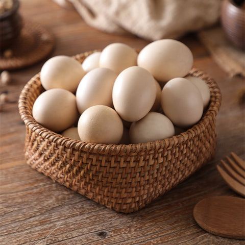 Handwoven Square Natural Rattan Serving Basket