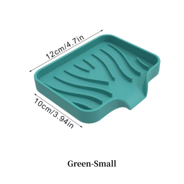 1-Pack Silicone Drain Soap Box Kitchen Bathroom Anti-Slip Sink Tray Creative Washing Table Soap Tray Free Punch Drain Rack