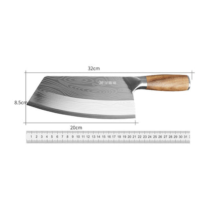 Laser Damascus Pattern Slicing Knife – Wood Handle