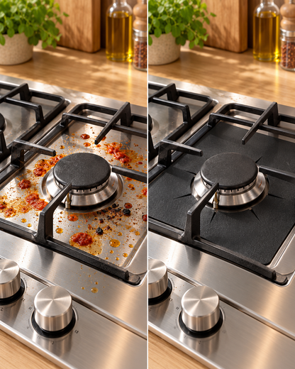 Reusable Gas Hob Burner Liners – Non-Stick, Cut-to-Fit (4 Pack)