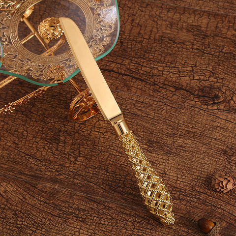 Gold Zinc Alloy Cake & Pizza Server Set – 2 Pieces