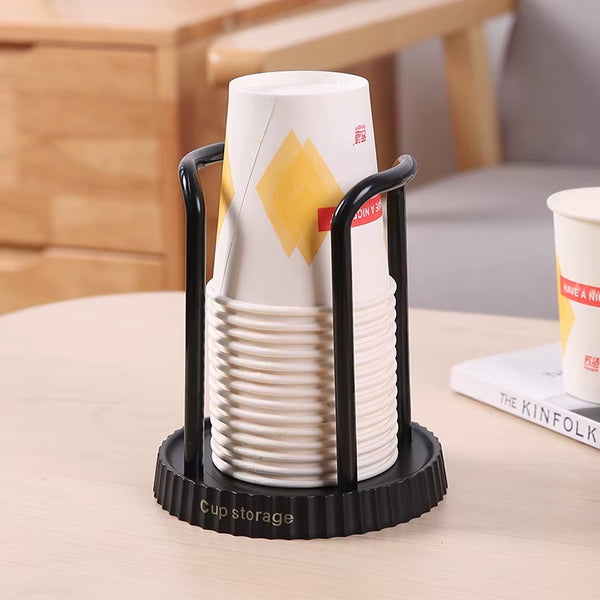 Household Disposable Cup Holder Luxury Storage Organizer Water Tea Cups Dispenser Rack Shelf with Longer Stick Mug Display Stand