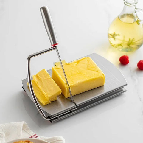 Butter, Cheese & Ham Slicer with Non-Slip Steel Cutter Board