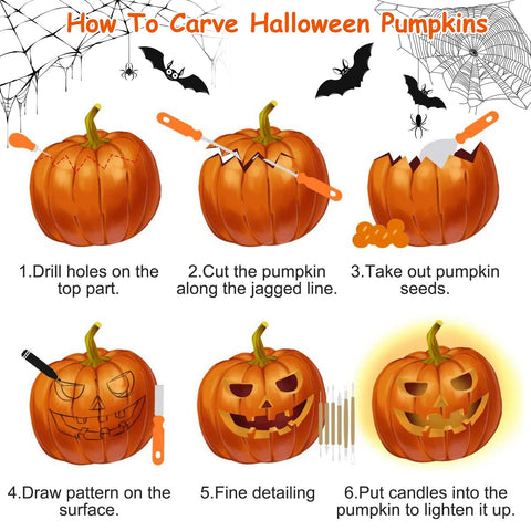 13-Piece Halloween Pumpkin Carving Kit – Stainless Steel