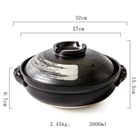 Ceramic Hot Pot with Air-Vent Lid – 900ml / 1700ml / 2800ml