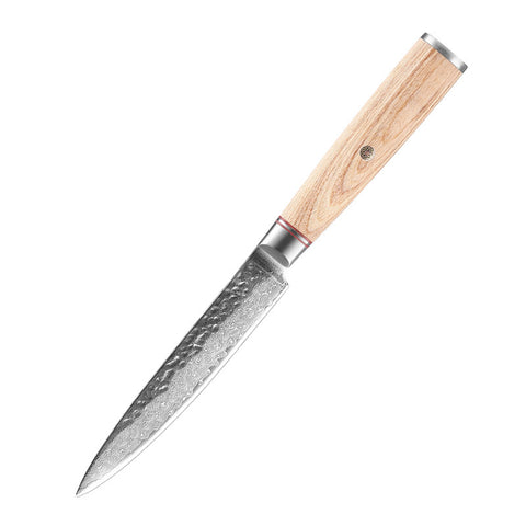Damascus Steel Kitchen Knife Set – Patterned Finish, Wood Handles