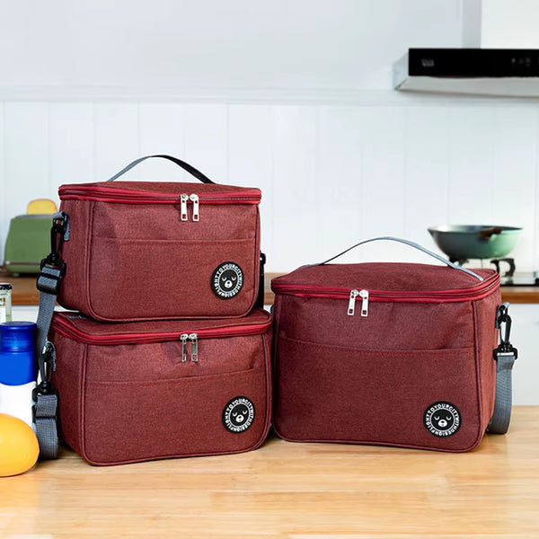 Capacity Hand-Held with Shoulder Strap Insulated Bag, Lunch Box Bag, Student Thickened Waterproof Lunch Bag。-Zmt