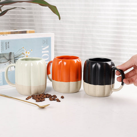 Pumpkin Ceramic Mug – 425ml, Cozy Two-Tone