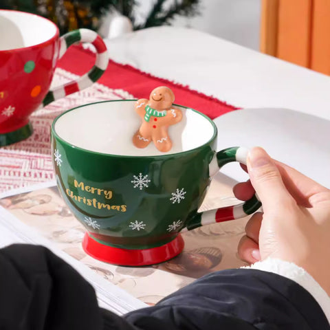 Christmas Ceramic Mug 500ml – Gingerbread Holiday Cup