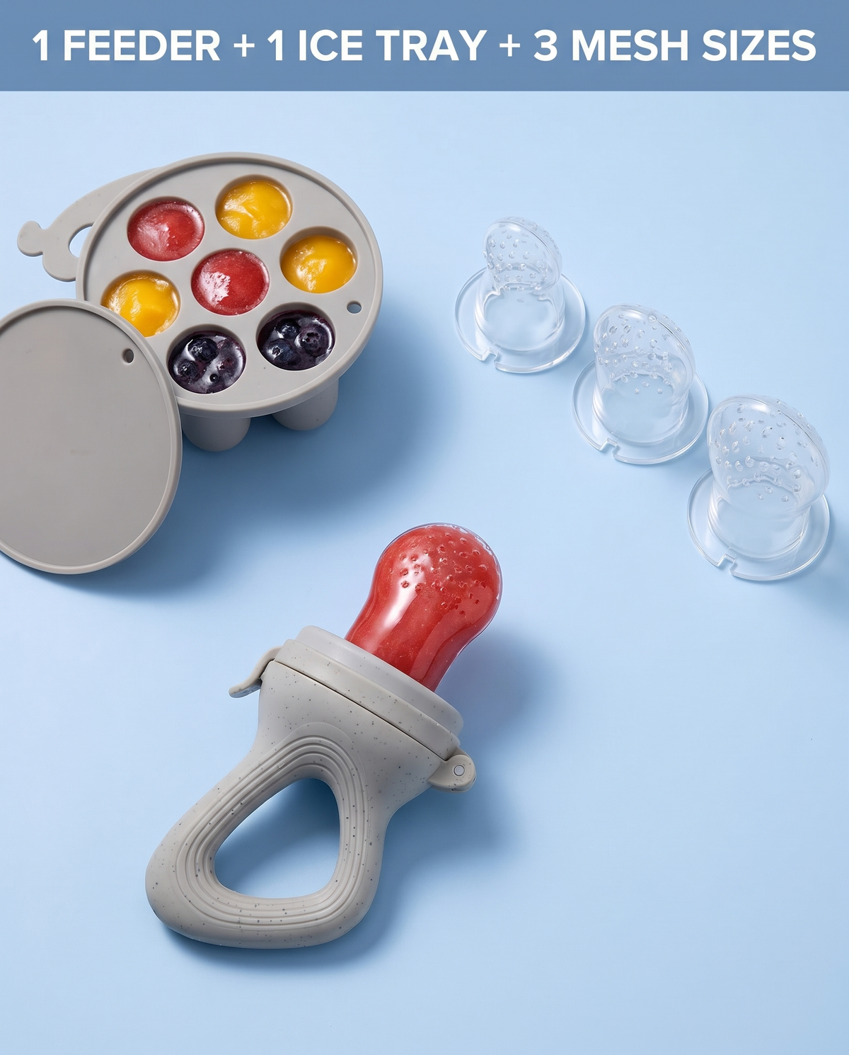Silicone Baby Fruit Feeder & Freezer Tray Set