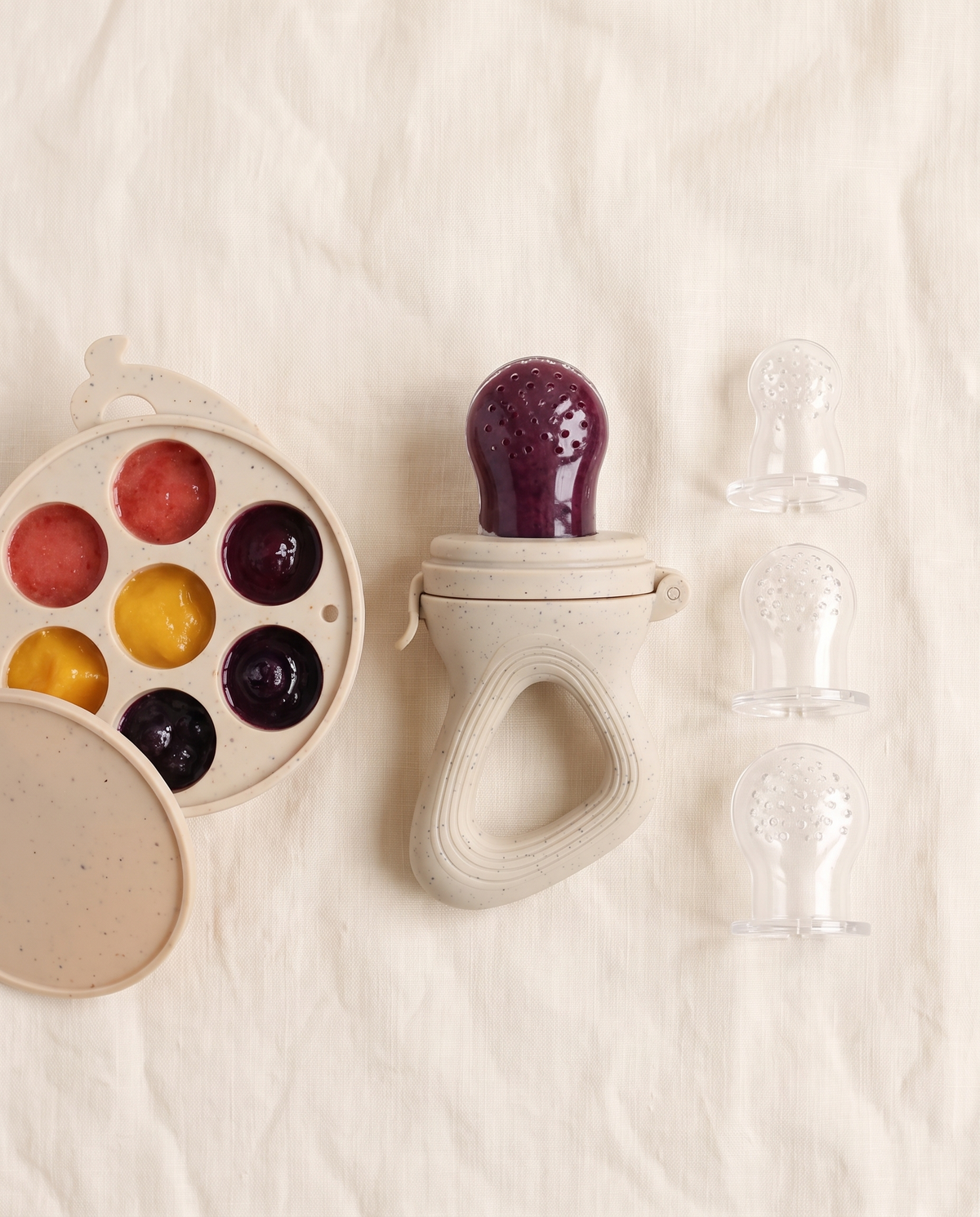 Silicone Baby Fruit Feeder & Freezer Tray Set