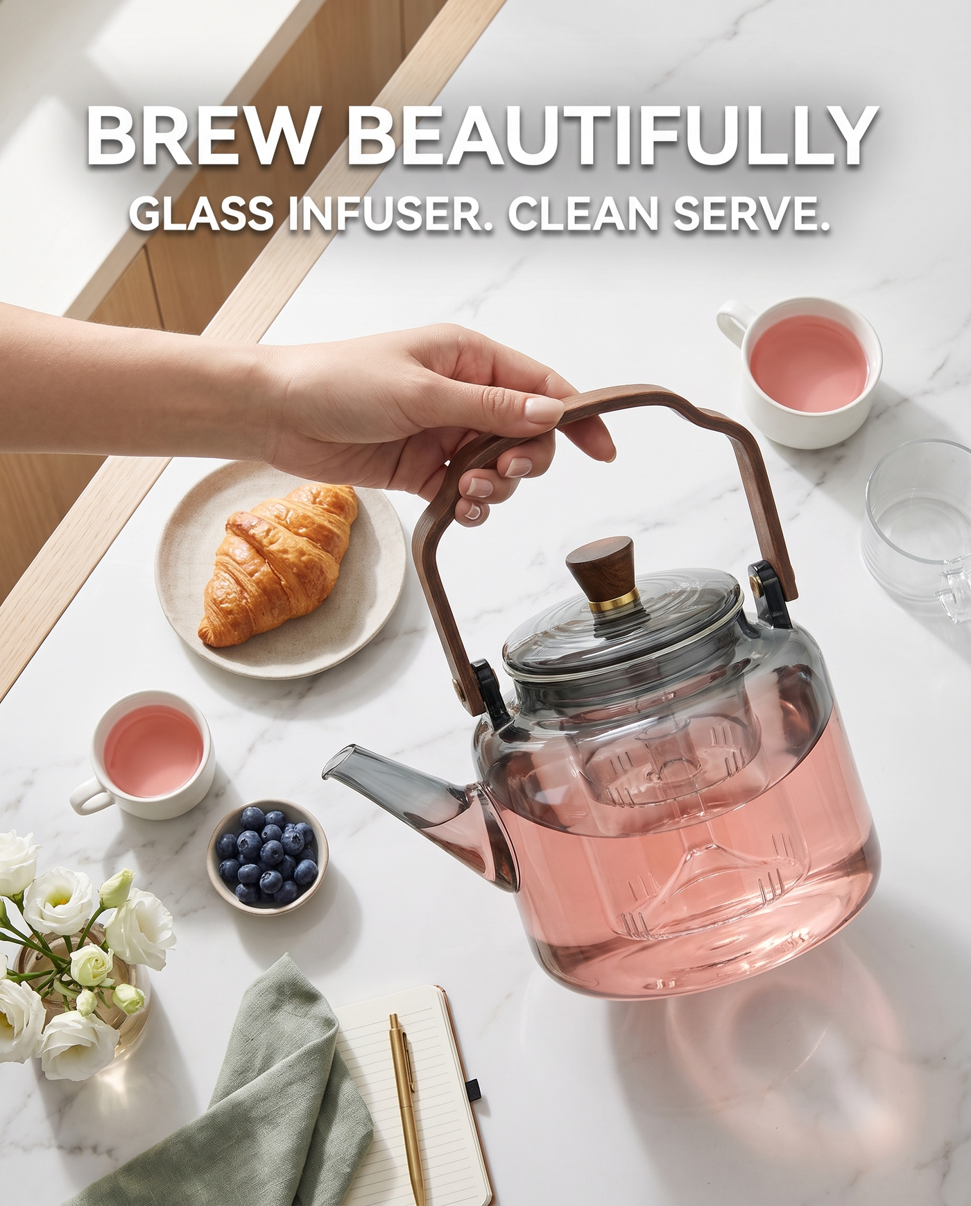 Borosilicate Glass Teapot · 1200 ml