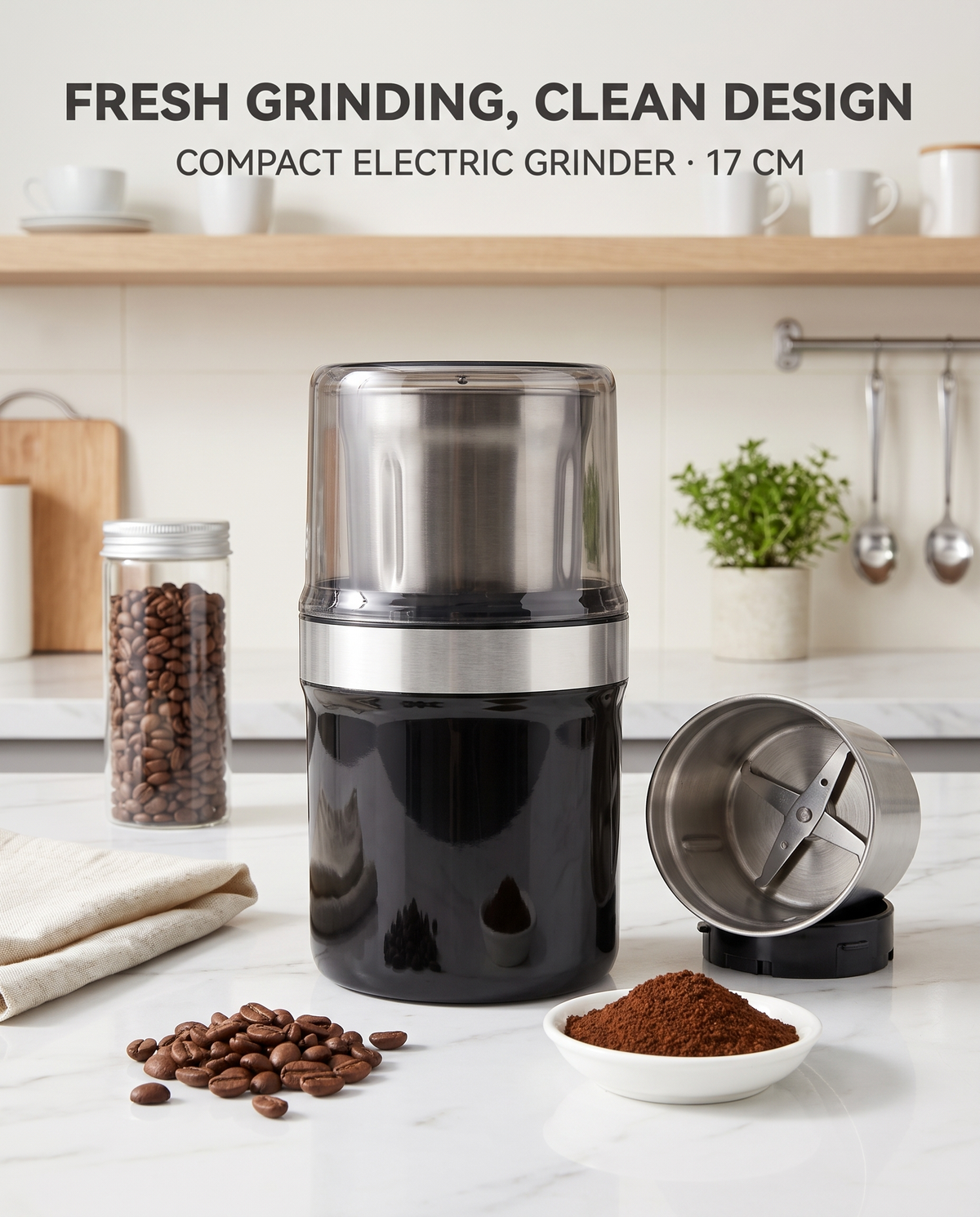 Compact Electric Coffee Bean Grinder
