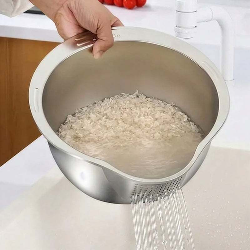 Slow Melt Stainless Rice Washer Bowl · 24 cm — Wudy Kitchen, image 2