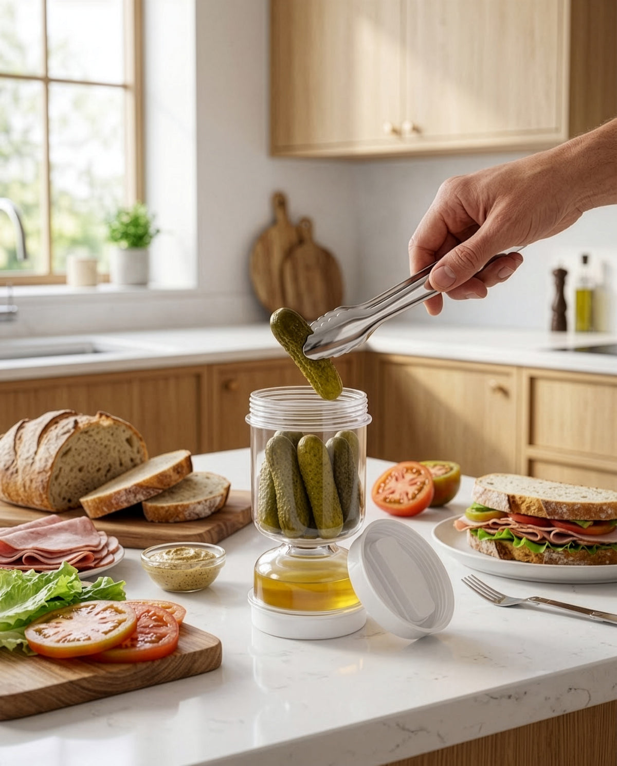 Olive & Pickle Strainer Jar · 750 ml — Wudy Kitchen, image 3