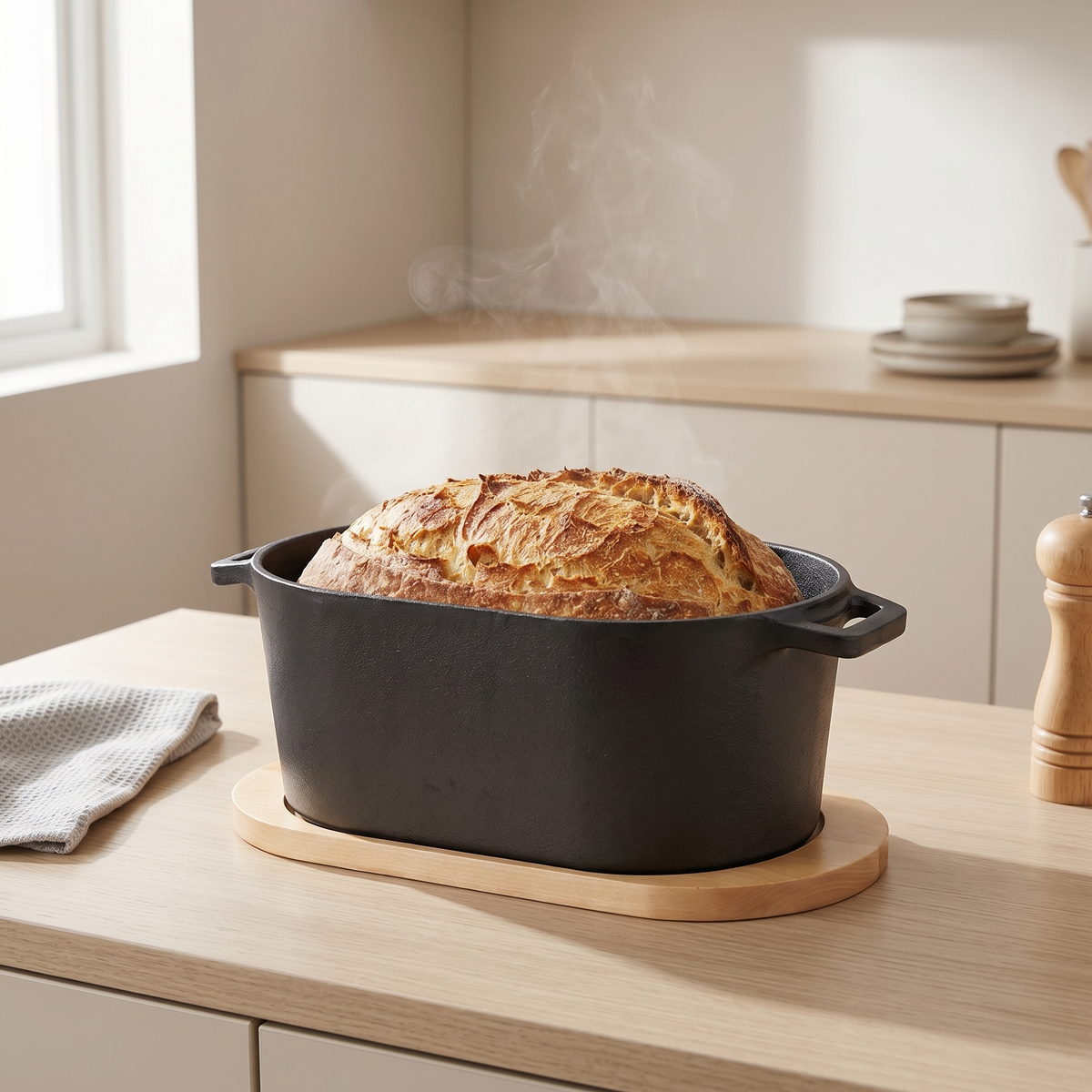 Lid traps steam for crust