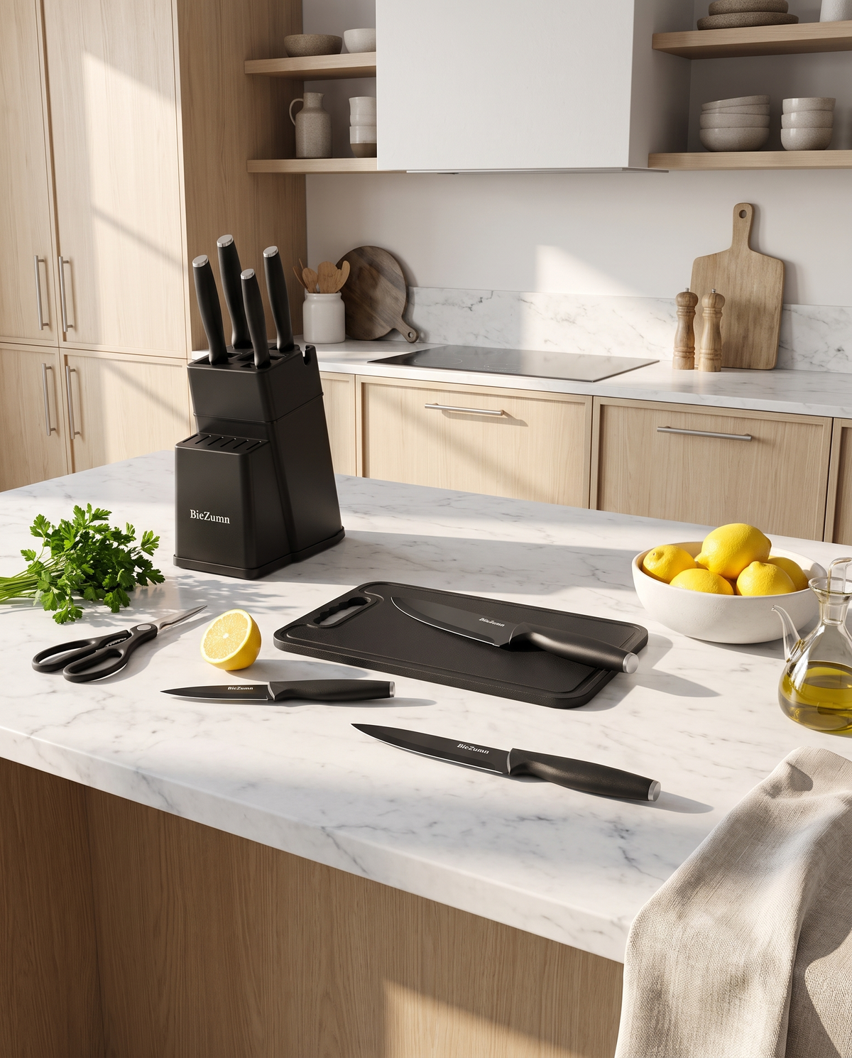 16-Piece German Steel Knife Set · Block & Board — Wudy Kitchen, image 7