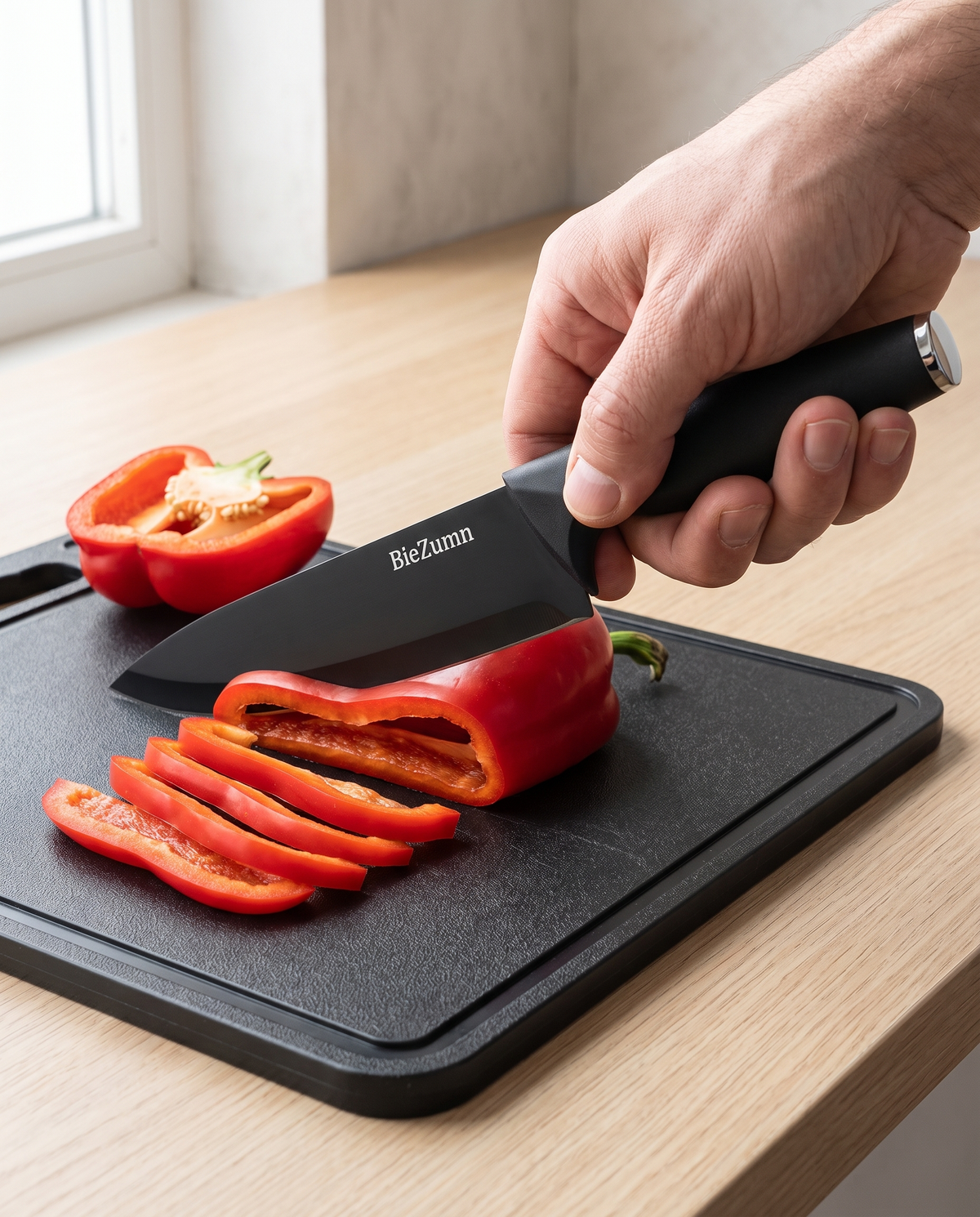 16-Piece German Steel Knife Set · Block & Board — Wudy Kitchen, image 4