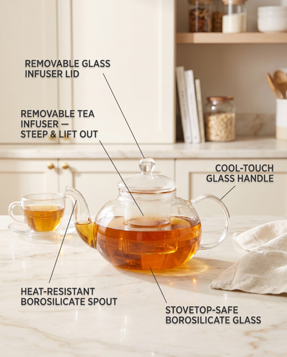 Borosilicate Glass Tea Set with Infuser