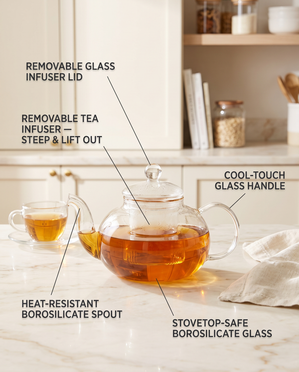 Borosilicate Glass Tea Set with Infuser