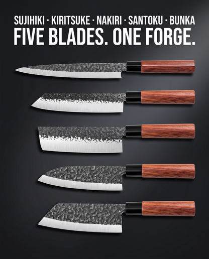 Hand-Forged Hammered Kitchen Knife