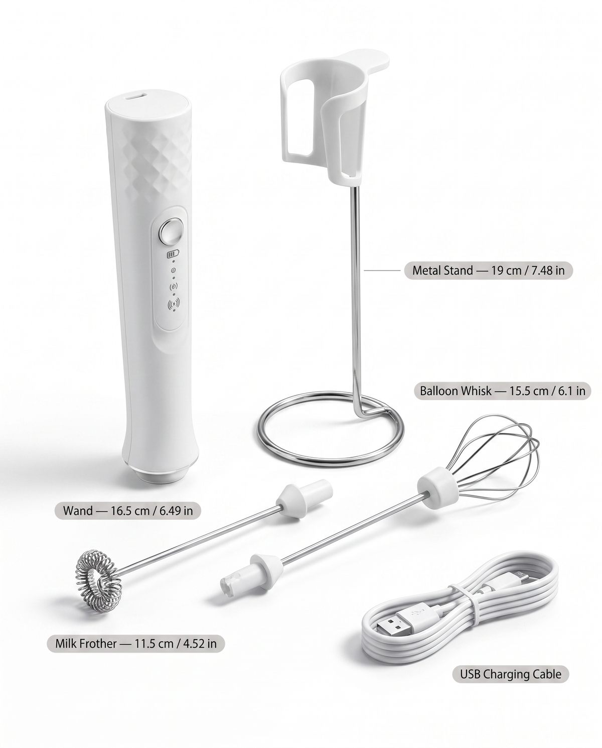 Rechargeable Milk Frother Wand