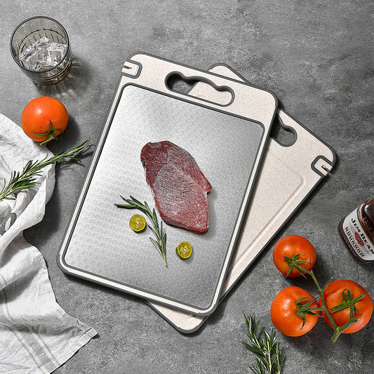 Wudy Stainless Steel Double-Sided Cutting Board | Integrated Knife Sharpener