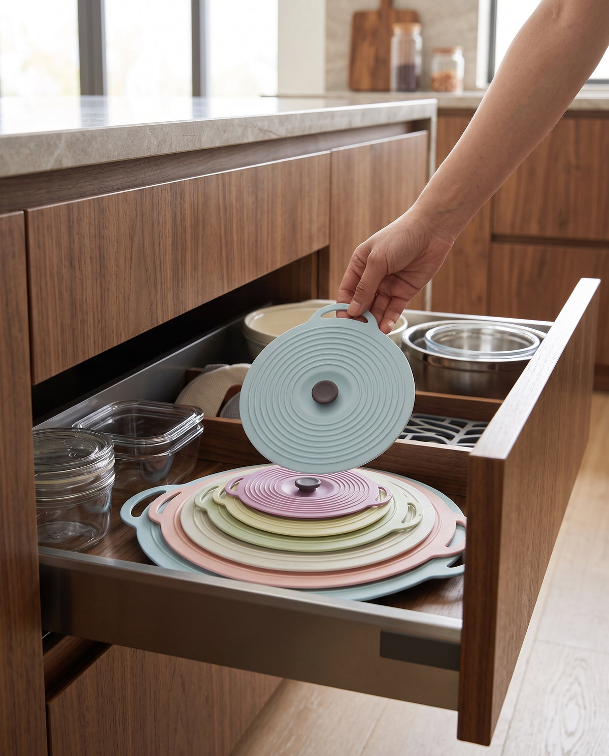 Silicone Suction Lids – Set of Pastel Bowl & Pot Covers