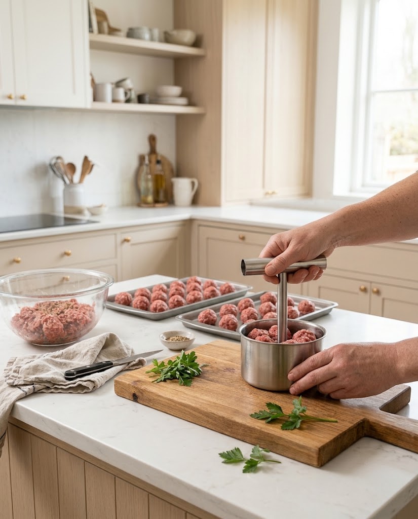 Stainless Steel Meatball Press – Makes 12 Meatballs at Once