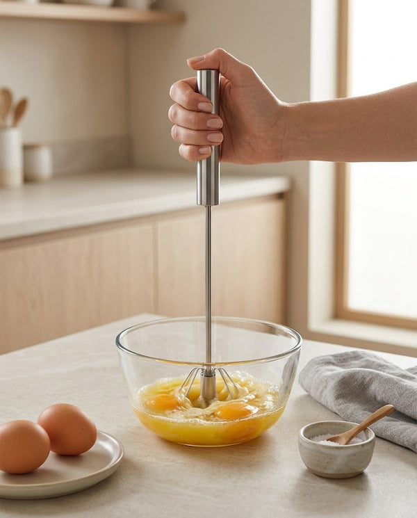 Stainless Steel Rotary Push Whisk