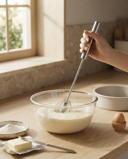 Stainless Steel Rotary Push Whisk