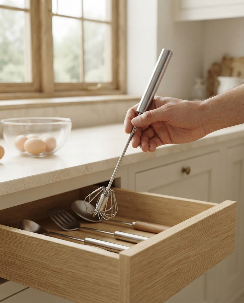 Stainless Steel Rotary Push Whisk