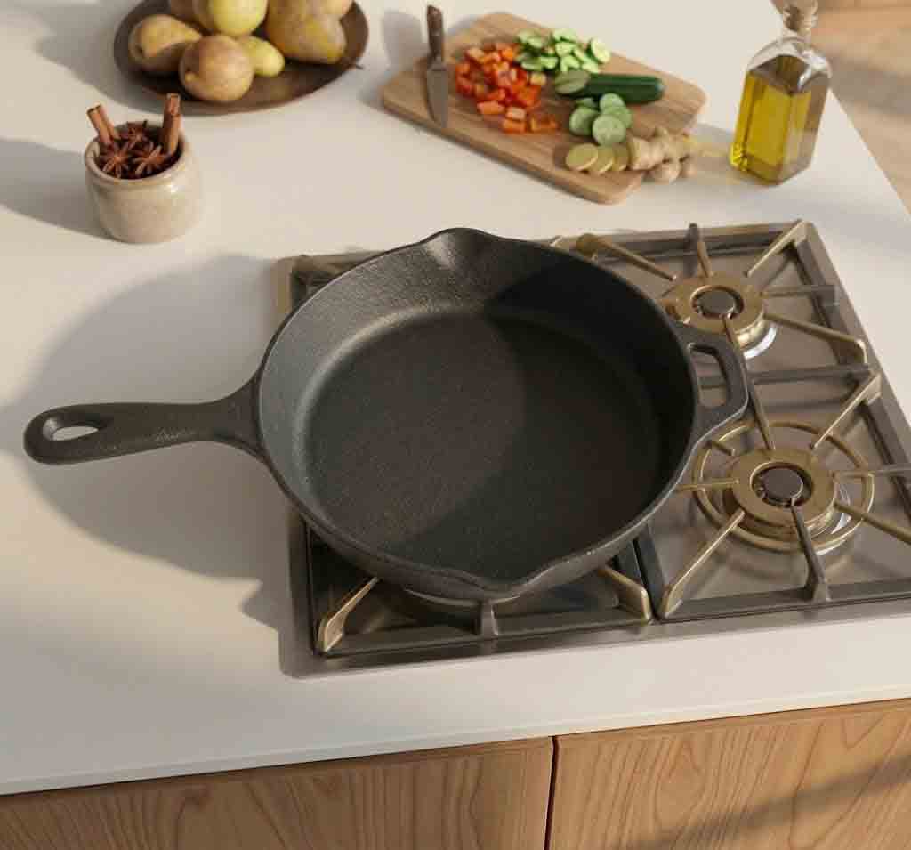 Thick cast iron pan