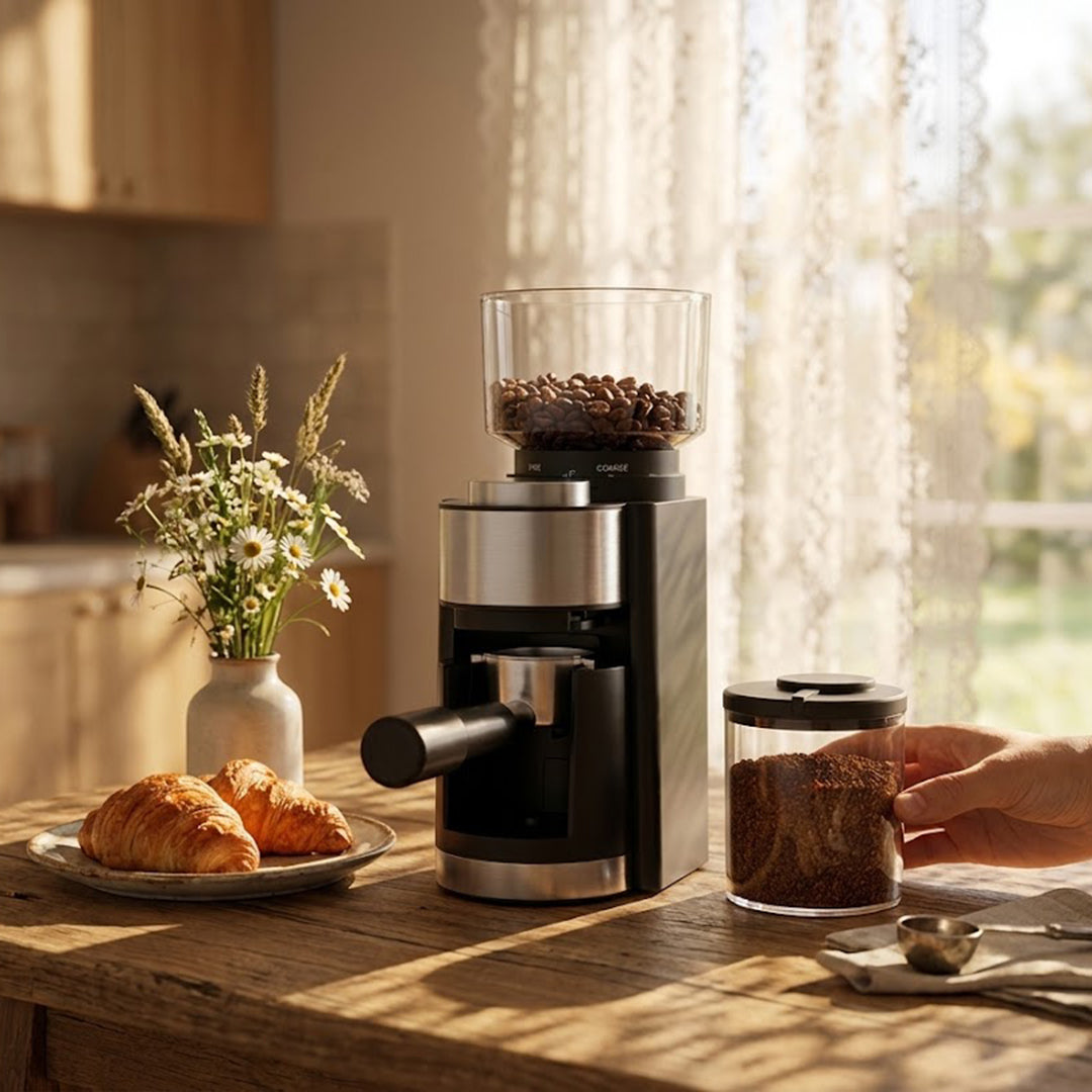 Burr Coffee Grinder,  Coffee Grinder with 25 Grind Setting, Electric 2-12-Cup Coffee Grinder