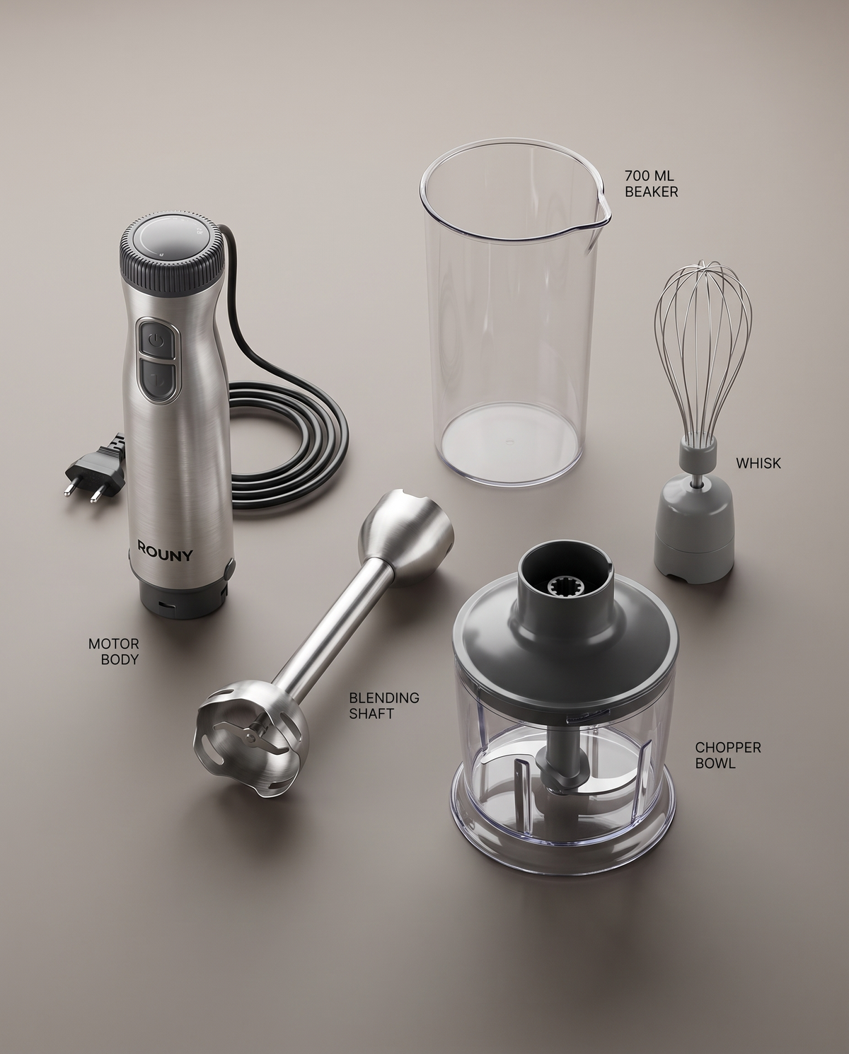 Whisk + chopper + beaker