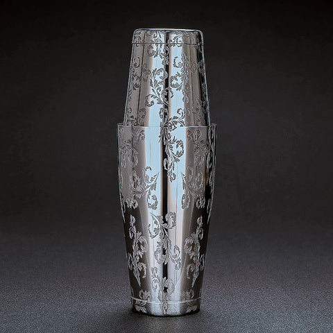 Patterned Stainless Steel Boston Shaker Set